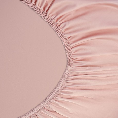 Простыня на резинке из премиального сатина цвета пыльной розы из коллекции essential, 160х200х30 см