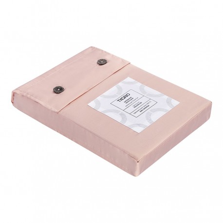 Простыня на резинке из премиального сатина цвета пыльной розы из коллекции essential, 180х200х30 см