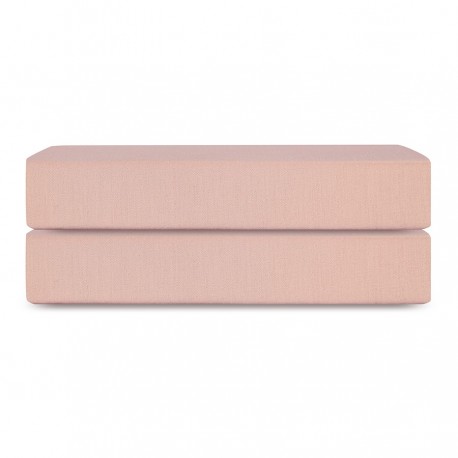 Простыня на резинке из премиального сатина цвета пыльной розы из коллекции essential, 200х200х30 см
