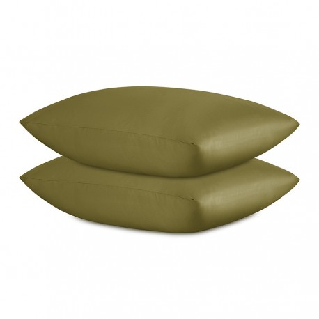 Комплект постельного белья из премиального сатина оливкового цвета из коллекции essential, 150х200 с