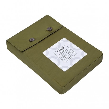 Комплект постельного белья из премиального сатина оливкового цвета из коллекции essential, 150х200 с