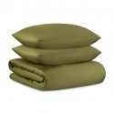 Комплект постельного белья из премиального сатина оливкового цвета из коллекции essential, 200х220 с
