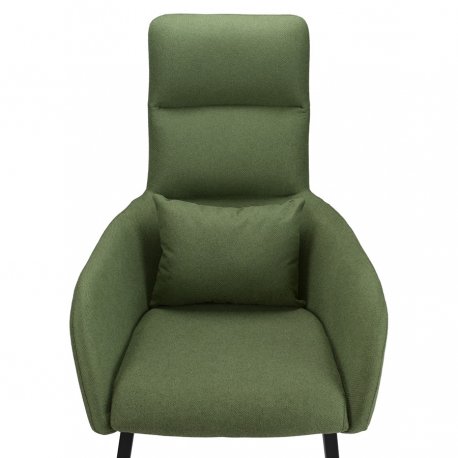 Кресло с подставкой для ног и подушкой bridjet, рогожка, зеленое