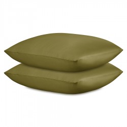 Набор наволочек из премиального сатина оливкового цвета из коллекции essential, 70х70 см