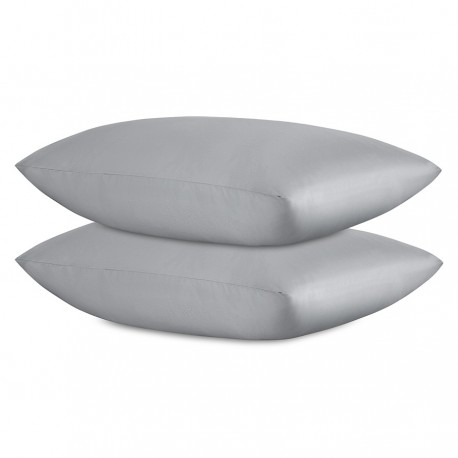 Набор наволочек из премиального сатина светло-серого цвета из коллекции essential, 50х70 см