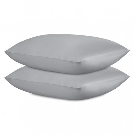 Набор наволочек из премиального сатина светло-серого цвета из коллекции essential, 70х70 см