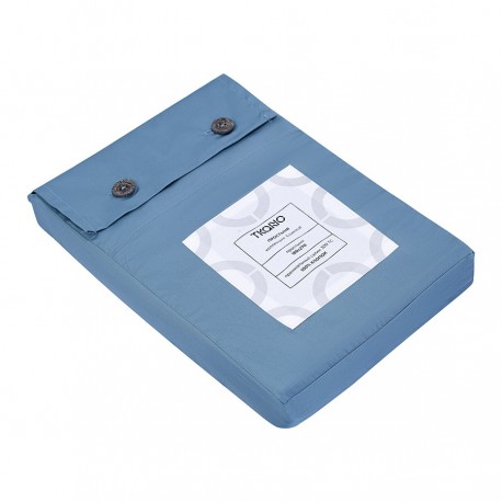 Простыня из премиального сатина джинсово-синего цвета из коллекции essential, 180х270 см