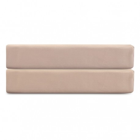 Простыня на резинке из премиального сатина бежевого цвета из коллекции essential, 180х200х30 см