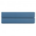 Простыня на резинке из премиального сатина джинсово-синего цвета из коллекции essential, 180х200х30