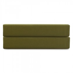Простыня на резинке из премиального сатина оливкового цвета из коллекции essential, 160х200х30 см