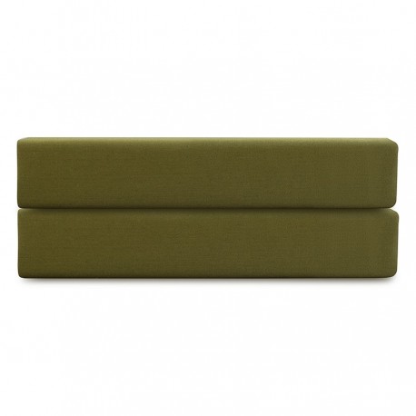 Простыня на резинке из премиального сатина оливкового цвета из коллекции essential, 160х200х30 см