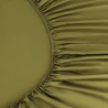 Простыня на резинке из премиального сатина оливкового цвета из коллекции essential, 160х200х30 см