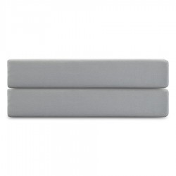 Простыня на резинке из премиального сатина светло-серого цвета из коллекции essential, 160х200х30 с