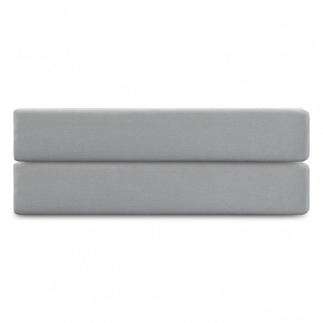 Простыня на резинке из премиального сатина светло-серого цвета из коллекции essential, 160х200х30 с
