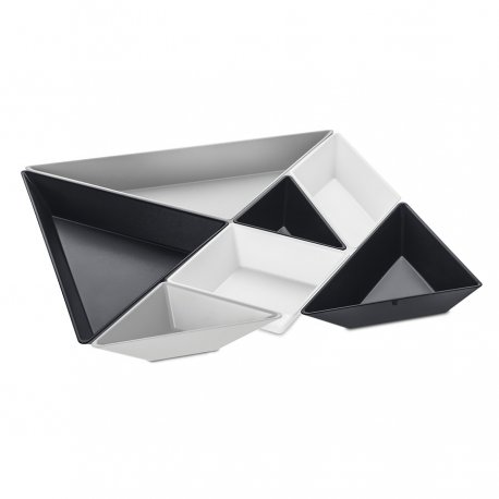 Менажница tangram ready, черно-бело-серая