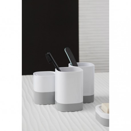 Стакан для зубных щеток tyer, 470 мл, белый/серый