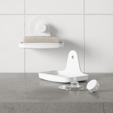 Мыльница для душа настенная flex adhesive, белая