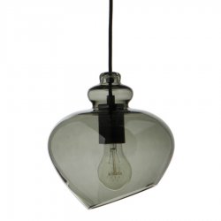 Лампа подвесная grace, 25хD21 см, зеленое дымчатое стекло, черный цоколь