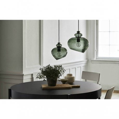 Лампа подвесная grace, 25хD21 см, зеленое дымчатое стекло, черный цоколь