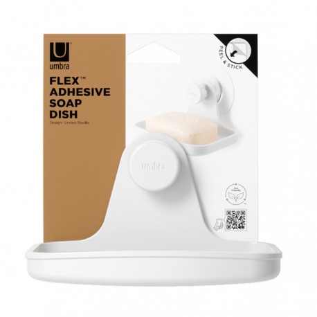 Мыльница для душа настенная flex adhesive, белая