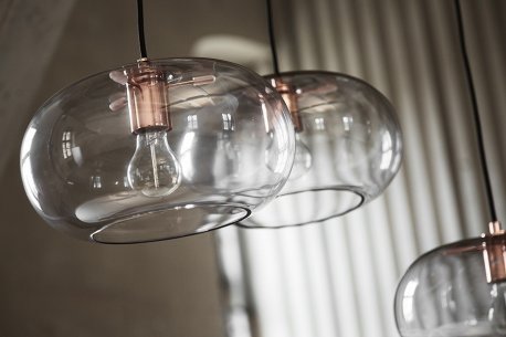 Лампа подвесная kobe, 17хD30 см, дымчатое стекло, черный цоколь, шнур 250 см