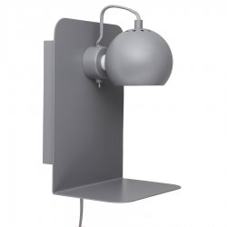 Лампа настенная ball с разъемом usb, 22х30 см, светло-серая матовая с серым шнуром