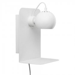 Лампа настенная ball с разъемом usb, 22х30 см, белая матовая с белым шнуром