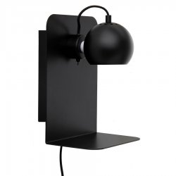 Лампа настенная ball с разъемом usb, 22х30 см, черная матовая с черным шнуром
