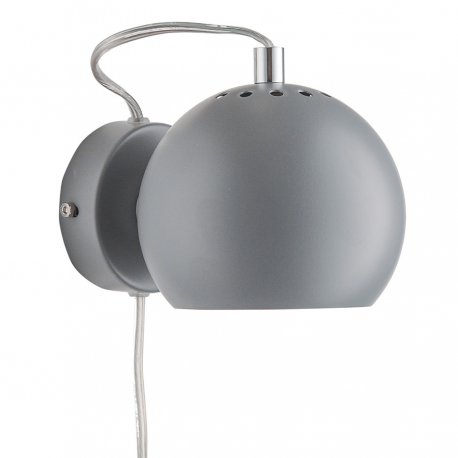 Лампа настенная ball, D12 см, светло-серая матовая