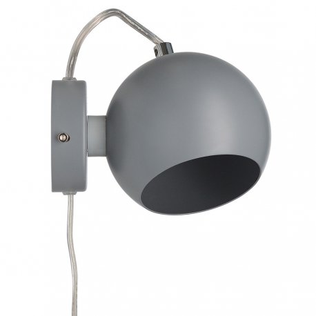 Лампа настенная ball, D12 см, светло-серая матовая