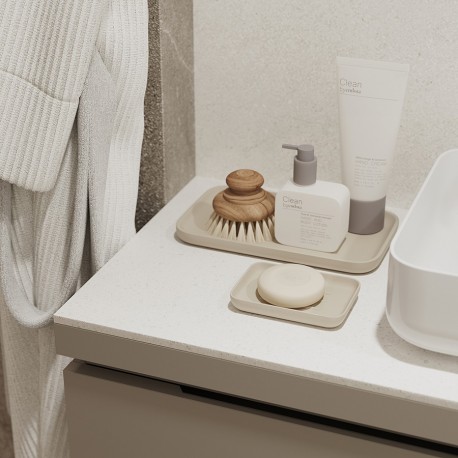 Мыльница slim, светло-серая