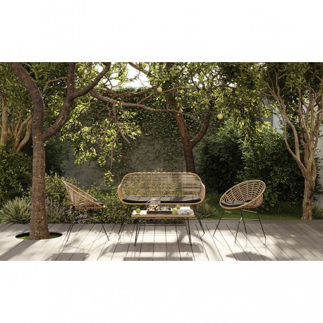 Кушетка vetle bent, 125х68х81 см, ротанг