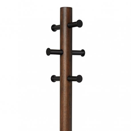 Вешалка-табурет pillar, 165 см, черная/орех