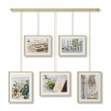 Панно для фотографий exhibit, матовая латунь, 5 эл.