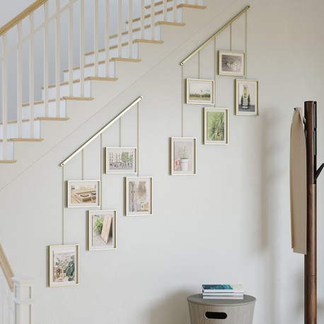 Панно для фотографий exhibit, матовая латунь, 5 эл.