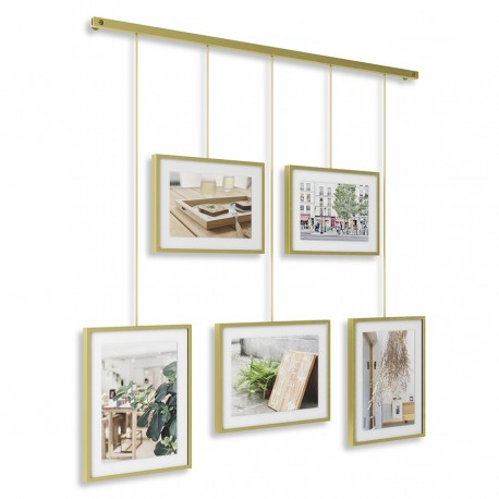 Панно для фотографий exhibit, матовая латунь, 5 эл.