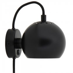 Лампа настенная ball, D12 см, черная матовая