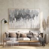 Панно декоративное с ручной росписью by feel, 140х70 см, черно-белое