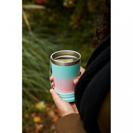 Термокружка coffee cup, 340 мл, зелено-розовая