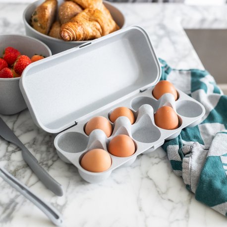 Контейнер для яиц eggs to go, organic, серый