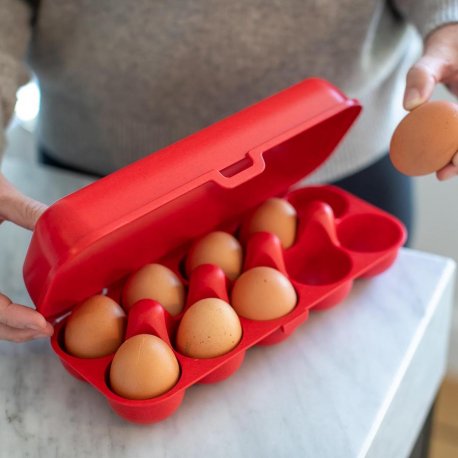 Контейнер для яиц eggs to go, organic, красный