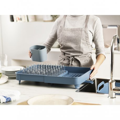 Сушилка для посуды раздвижная extend, синяя