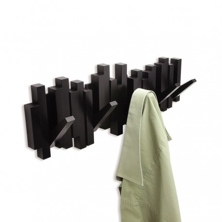 Вешалка настенная sticks, 49,3 см, черная, 5 крючков