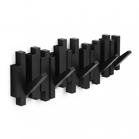Вешалка настенная sticks, 49,3 см, черная, 5 крючков