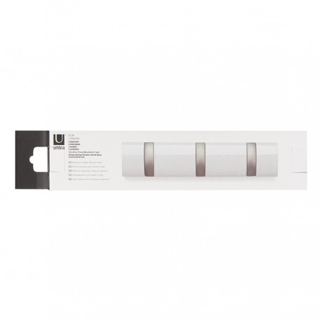 Вешалка настенная flip, 30,5 см, белая, 3 крючка