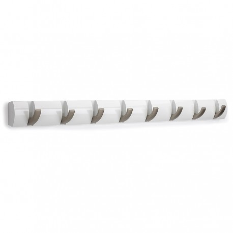 Вешалка настенная flip, 84,5 см, белая, 8 крючков