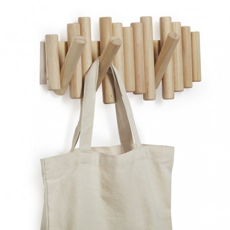 Вешалка настенная picket, 5 крючков, натуральное дерево