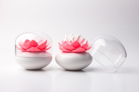 Контейнер для хранения ватных палочек lotus белый-розовый