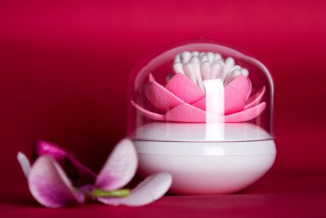 Контейнер для хранения ватных палочек lotus белый-розовый