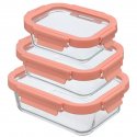Набор контейнеров для запекания и хранения smart solutions, розовый, 3 шт
